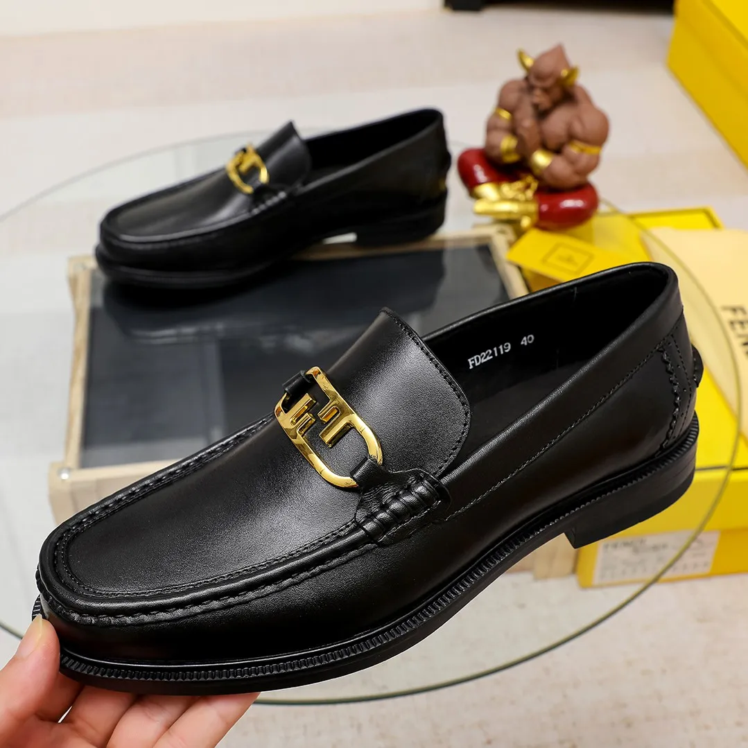 Men's shoes💰440 🕷🕷【FENDI】The latest men's formal leather shoes🇨🇳Classic series not to be missed💯The first layer is made of imported first-layer cowhide☘Original quality, the leather is smooth and delicate🎋The version is awesome, the perfect streamlined silhouette🍇🐮Leather lining, black, size 38-45...